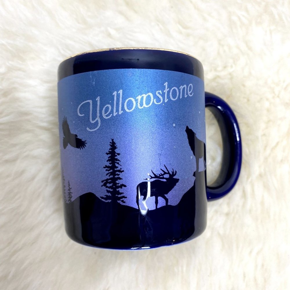 Unbranded Blue Iridescent Yellowstone Animals Mug